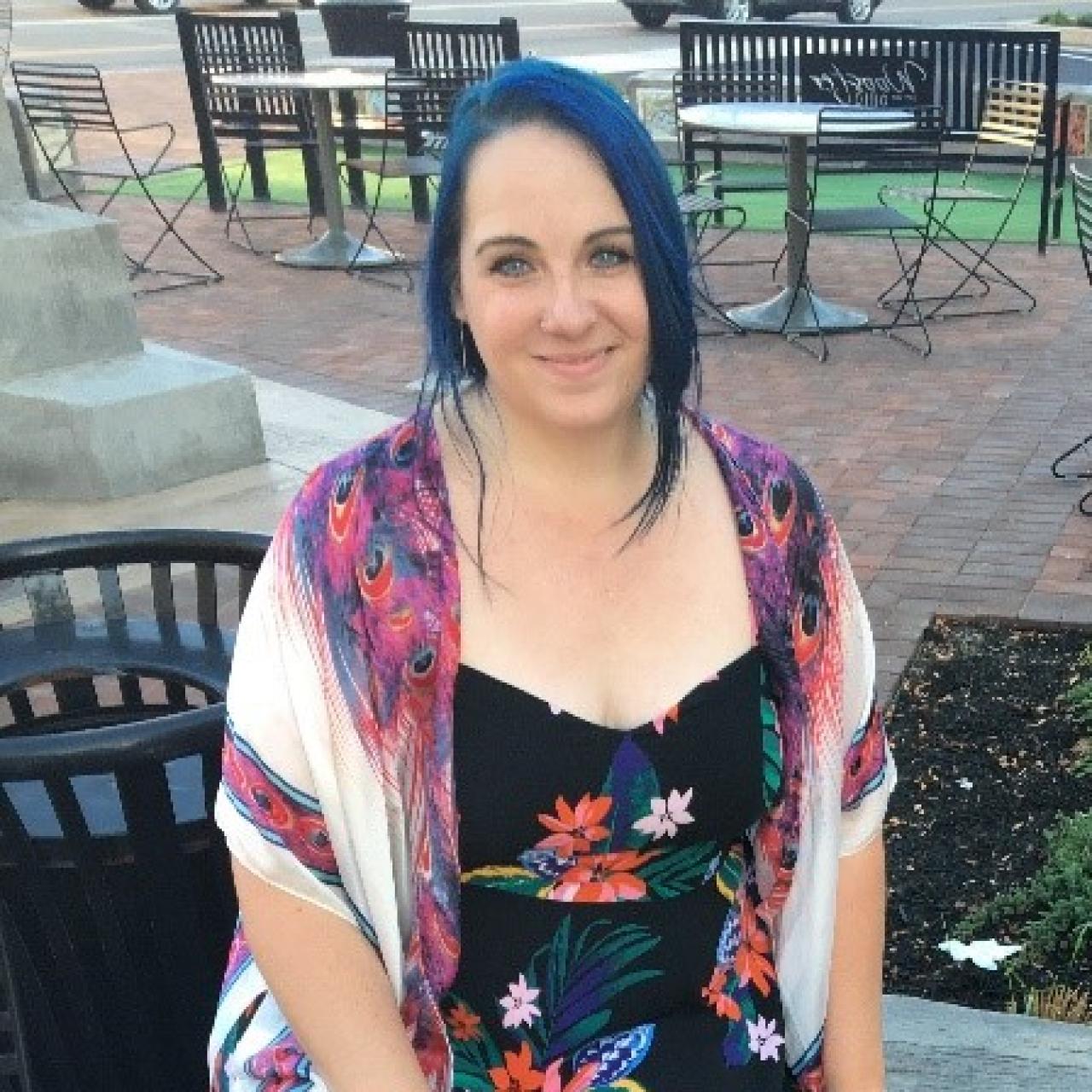 woman sitting outside