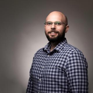 Man in checked shirt