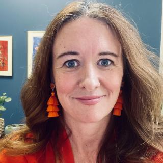 Woman wearing earrings